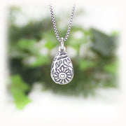 Breast Charm Hand Carved Sterling Silver Jewelry