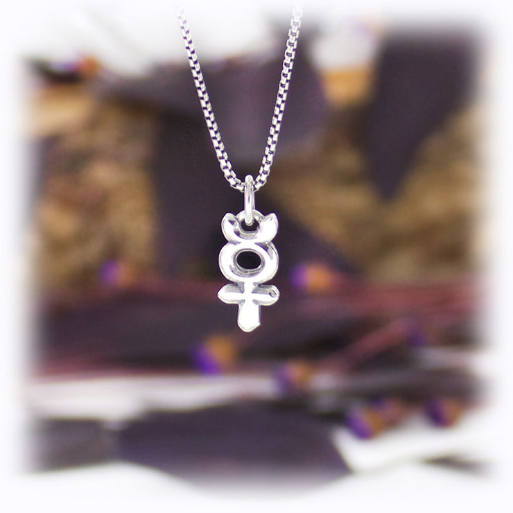 Mercury Planet Charm Astrology Hand Carved Sterling Silver Jewelry