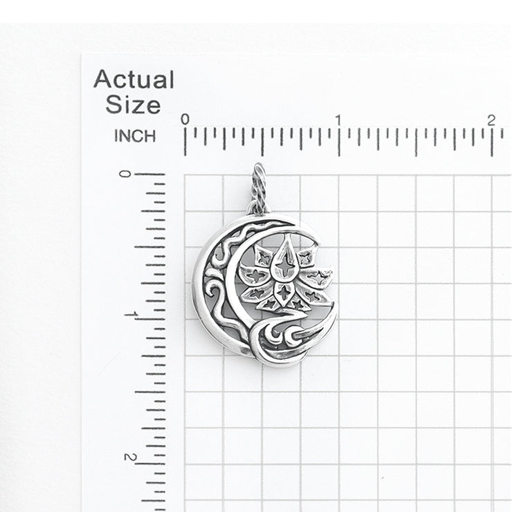 Crescent Star Lotus Pendant