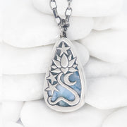 Larimar Lotus Reflection Pendant