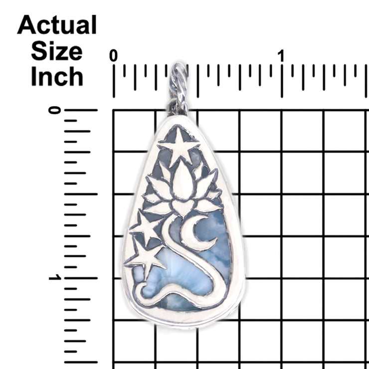 Larimar Lotus Reflection Pendant