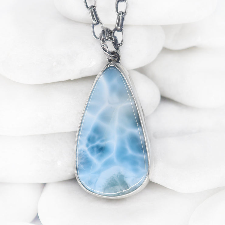 Larimar Lotus Reflection Pendant