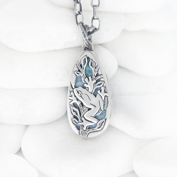 Larimar Tree Frog Pendant
