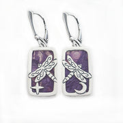 Purple Twilight Dragonfly Earrings