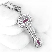 Ruby Crystal Key Pendant ~ Vine