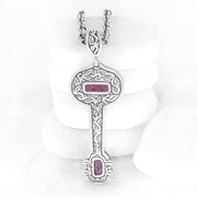 Ruby Crystal Key Pendant ~ Vine