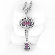 Ruby Crystal Key Pendant ~ Vine