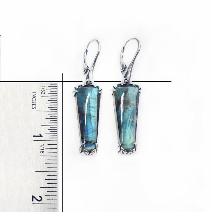 Stand Tall Labradorite Leaf Earrings