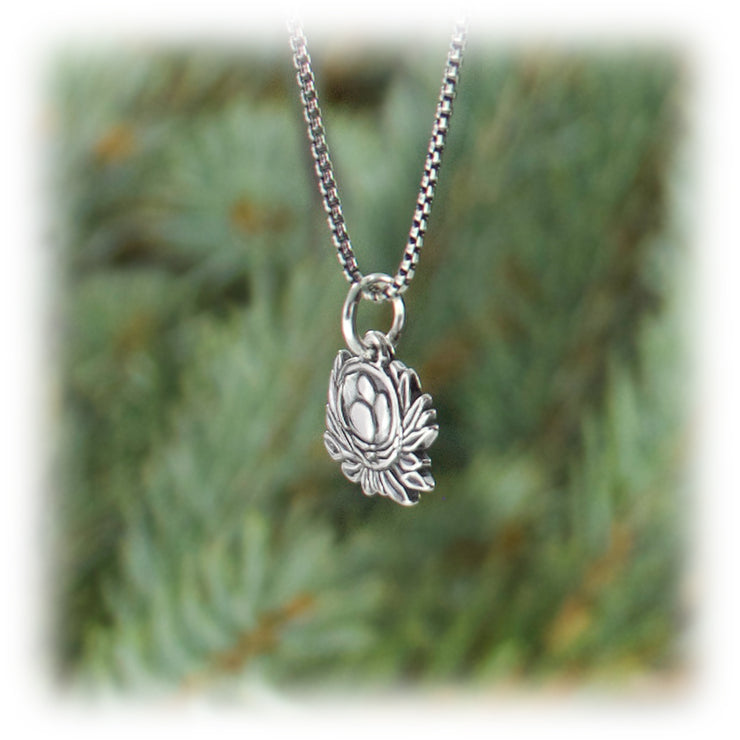 Nest Charm Hand Carved Sterling Silver Jewelry