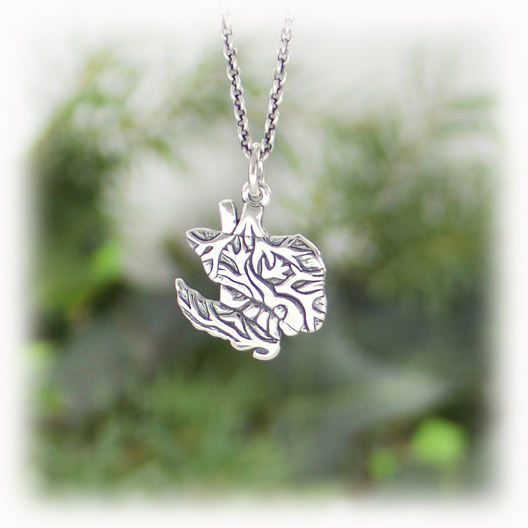 Liver Spleen Anatomy Charm Hand Carved Sterling Silver Jewelry