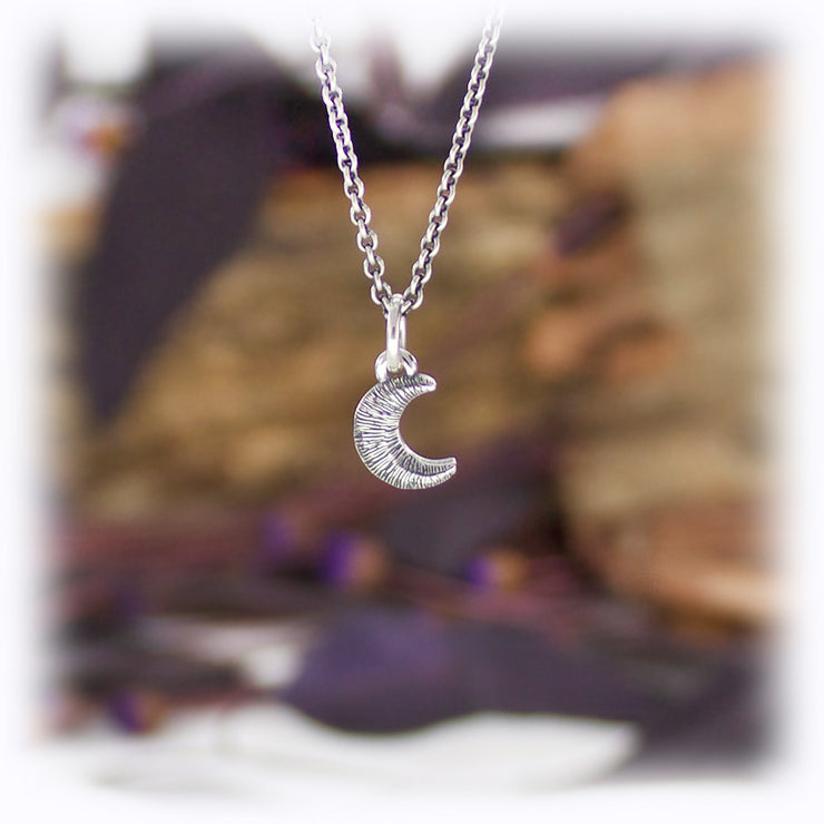 Moon Charm Astrology Hand Carved Sterling Silver Jewelry