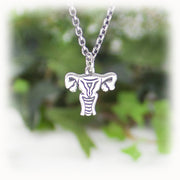 Womb Anatomy Charm Hand Carved Sterling Silver Jewelry